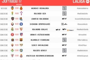 西甲第17轮赛程：12月21日4点皇马vs塞维利亚 23:15黄潜vs巴萨图片